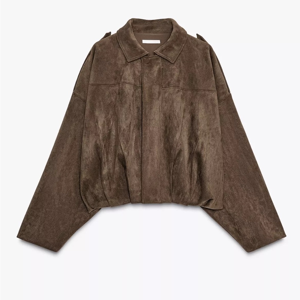 Zara SUEDE EFFECT BOMBER JACKET
